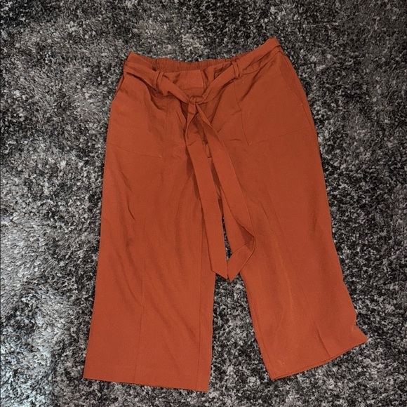 Worthington Brown Wide Leg Pants with Tie Waist - Picture 2 of 3